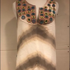 Calypso St. Barth Brown Sleeveless Tunic Sz S